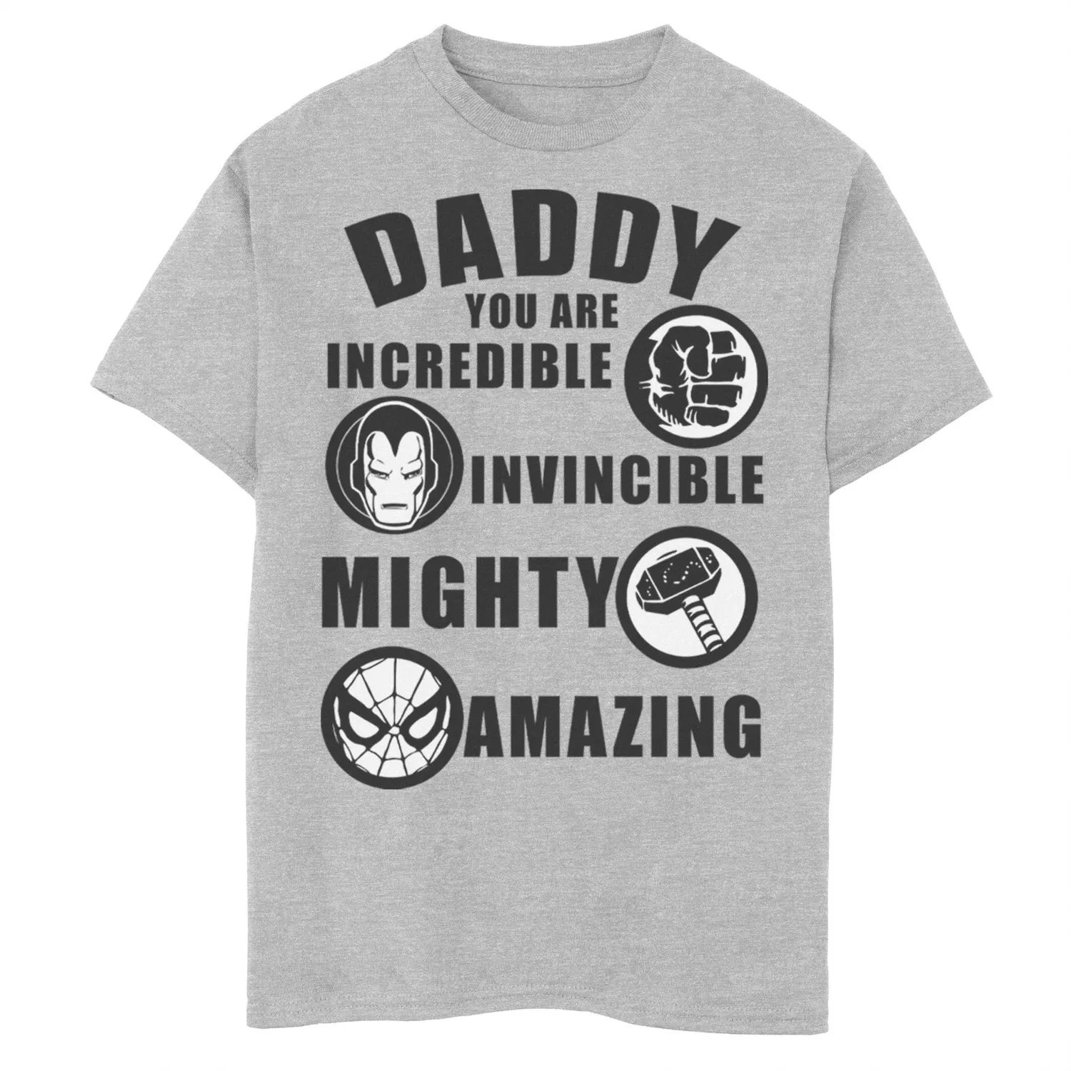 

Футболка с рисунком «Marvel Daddy You Are Incredible Invincible Mighty Amazing» для мальчиков 8–20 лет Marvel