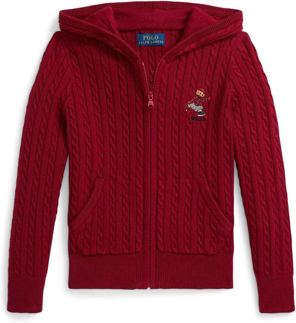 

Свитер Polo Ralph Lauren Kids Polo Bear Cotton Full Zip Sweater, Holiday Red/Bear Emb