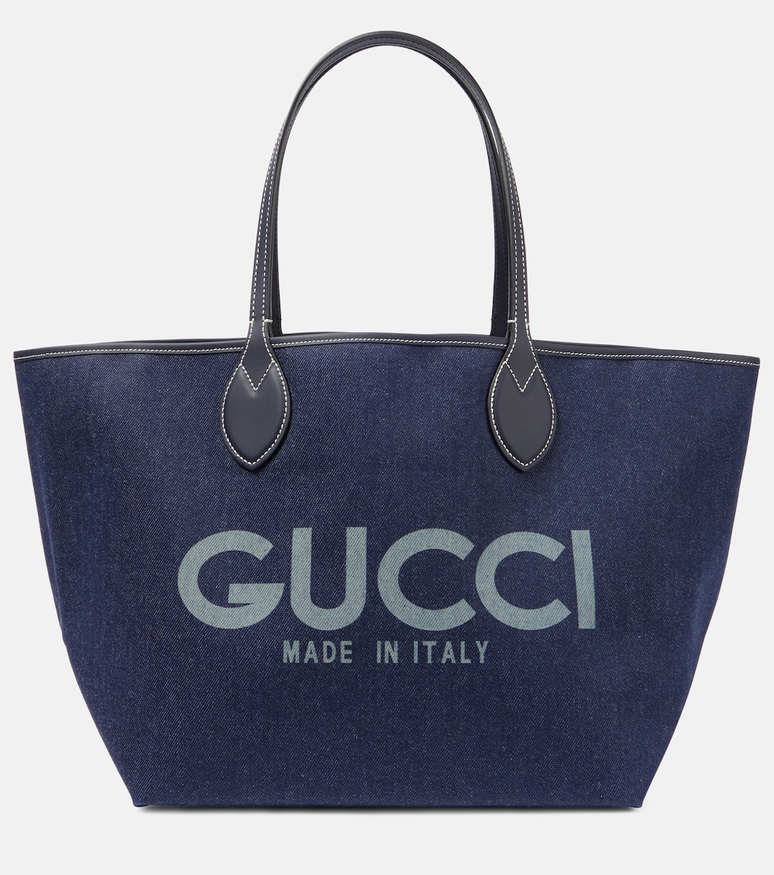 

Totissima Джимовая сумка-шопер с крупным логотипом Gucci, Beig.Blu Dark Blu/BL