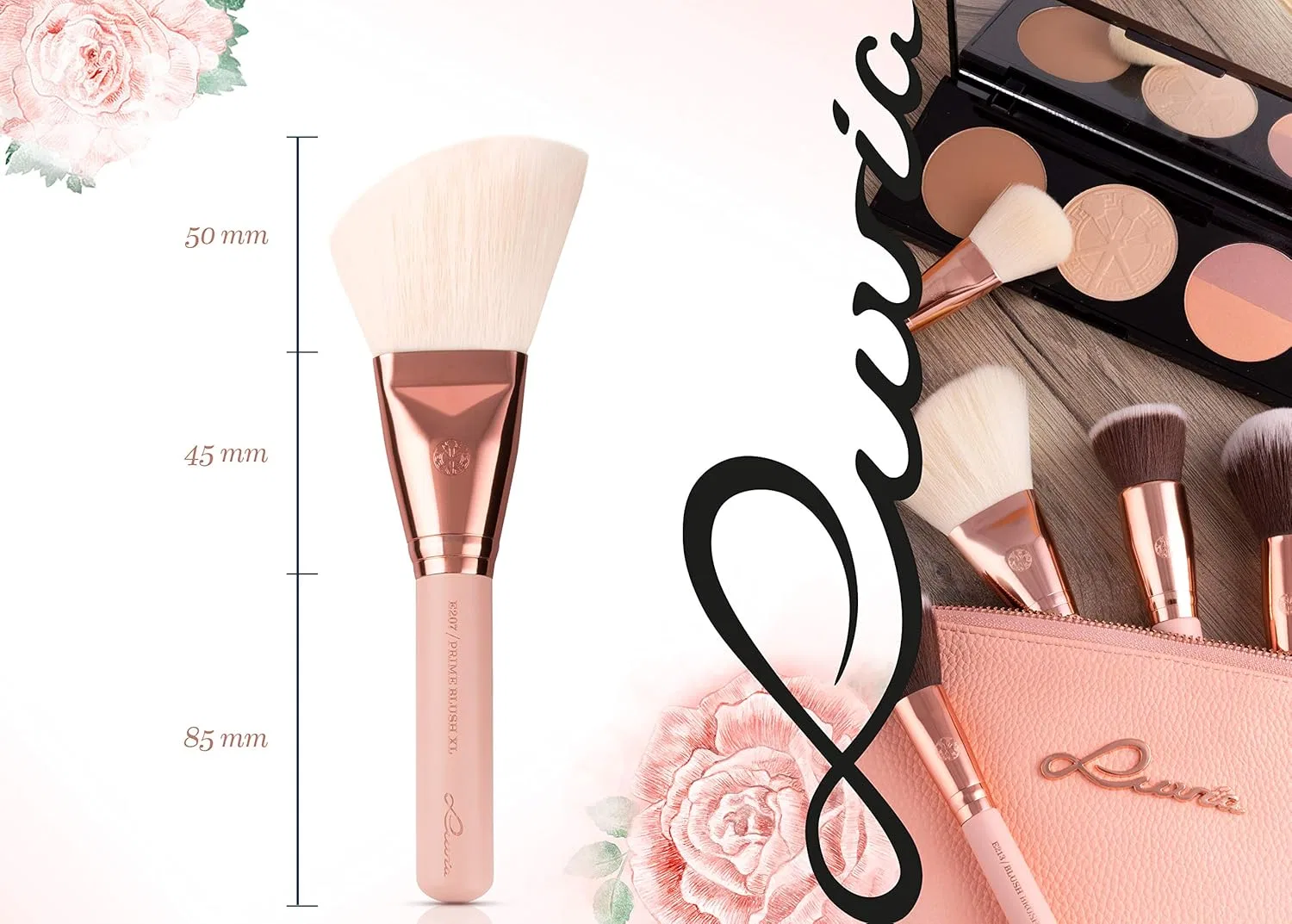 Кисть для румян «Essentials Prime Blush Brush XL E207» от Luvia Luvia Cosmetics, Nude/Rose Gold — фото 3