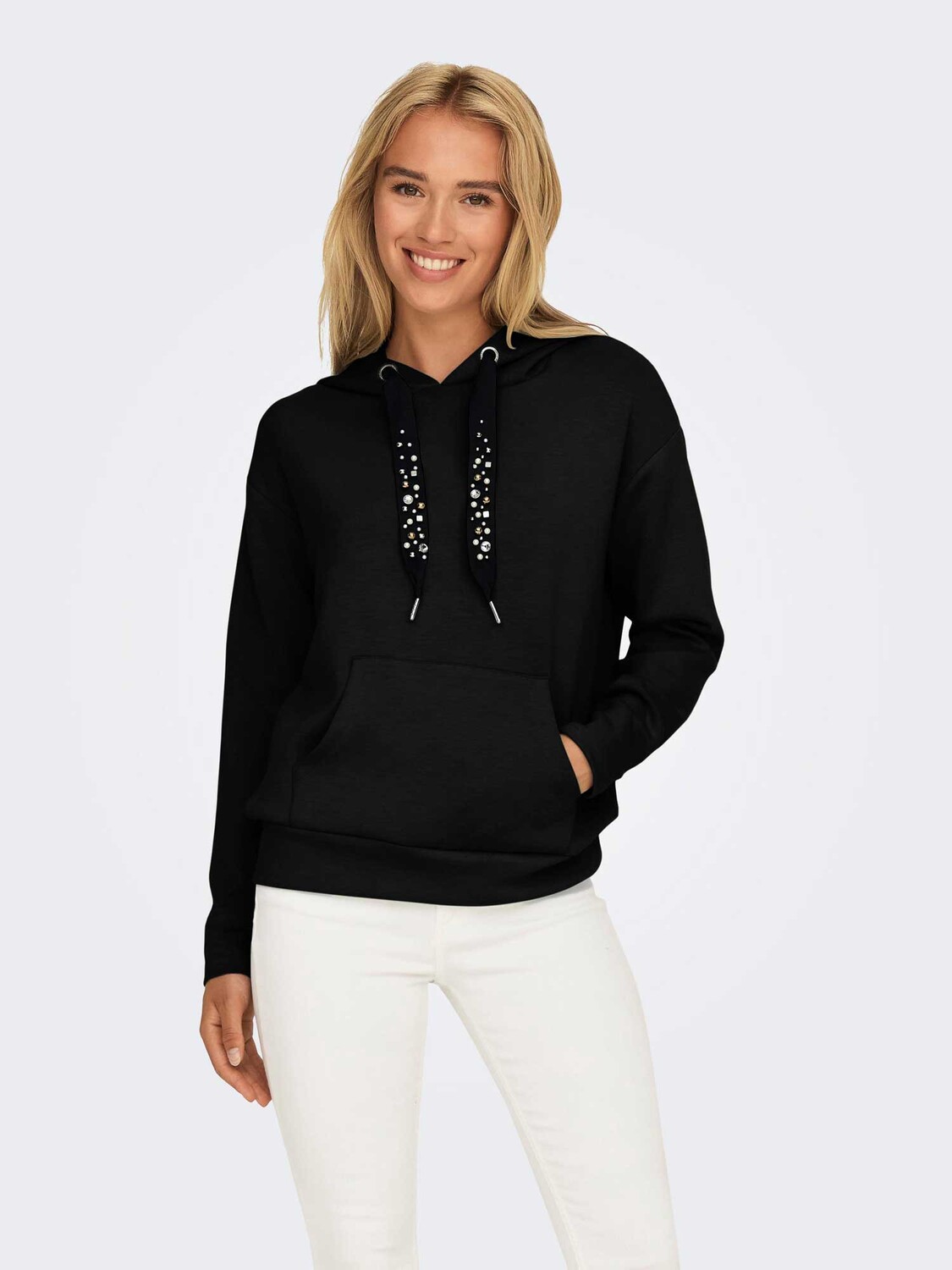 

Толстовка Only ONLFANCY L/S HOOD STRING SWT, черный