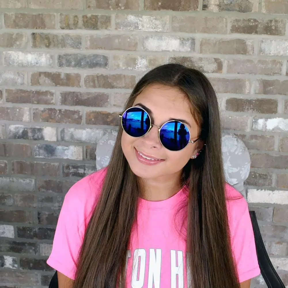 

Солнцезащитные очки OWL, набор из 3 пар, круглые, в стиле ретро-винтаж, с цветной металлической оправой, маленькая модель 43 мм, 56 Mm Blue Mirror, Brown, Black Clear