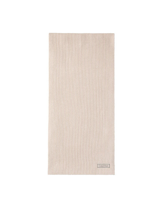 

Шарф Patch Chunky Rib Cotton Scarf LV04D8055G Calvin Klein, бежевый