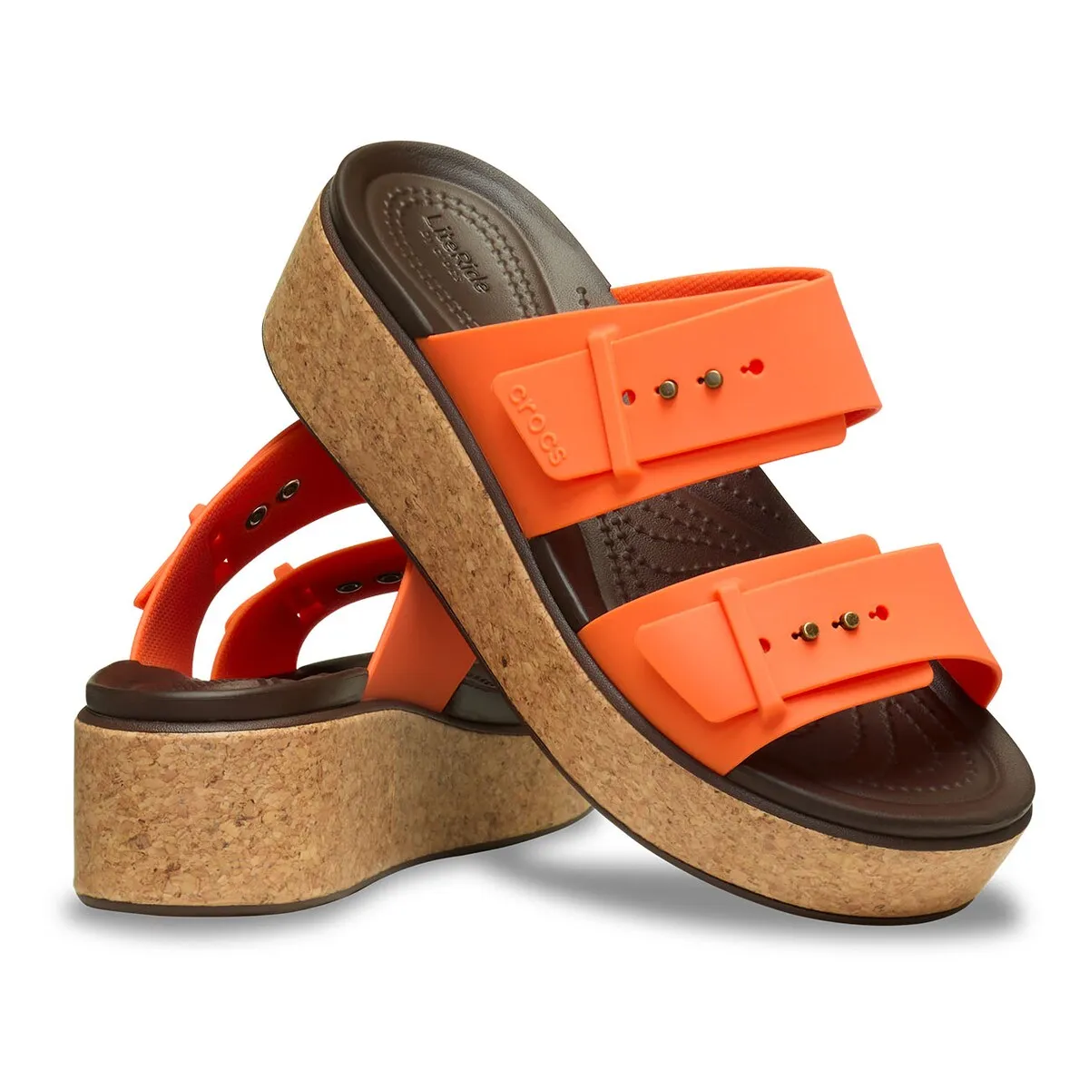 Женские сандалии Brooklyn Cork Buckle W Crocs, оранжевый — фото 2