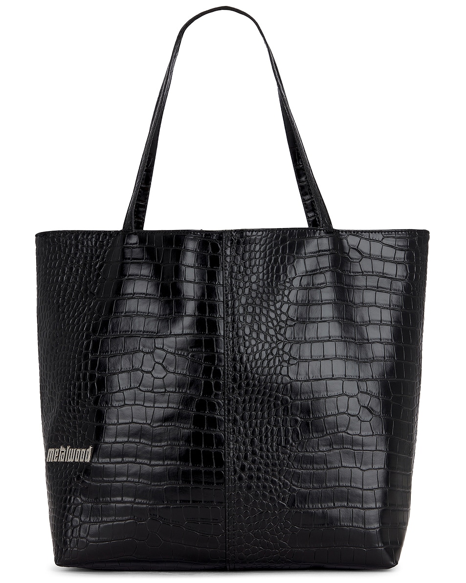 

Сумка-шоппер Croc с металлическим логотипом и шипами Metalwood Studio, Black