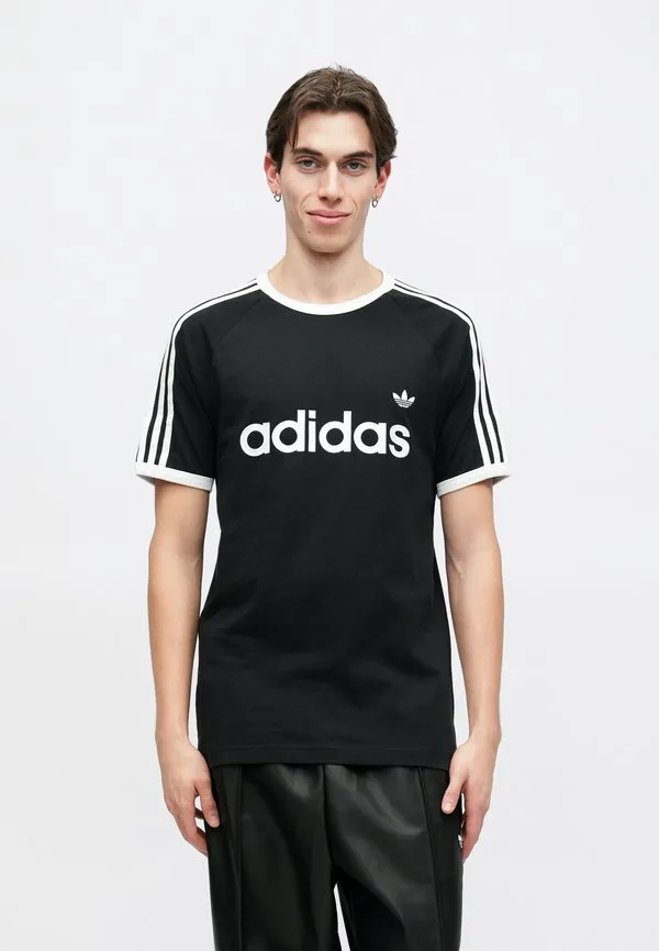 Футболка с принтом 3s с контрастной отделкой Adidas Originals, Black — фото 4