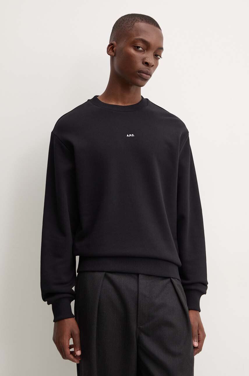 

A.P.C. Хлопковая толстовка свободного кроя с микро-логотипом GOTS, черный