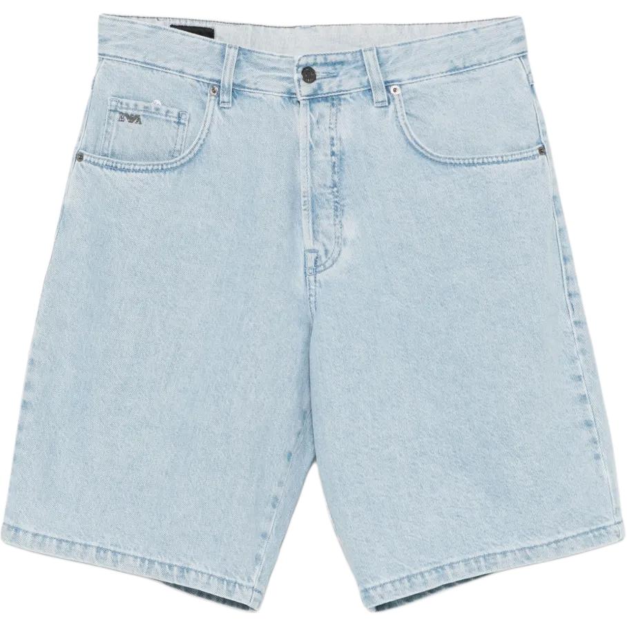 

Шорты джинсовые с логотипом EMPORIO ARMANI, светло-голубой