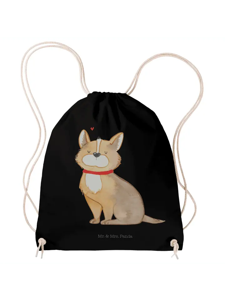 

Спортивная сумка Mr & Mrs Panda Sportbeutel Hund Glück ohne Spruch, черный