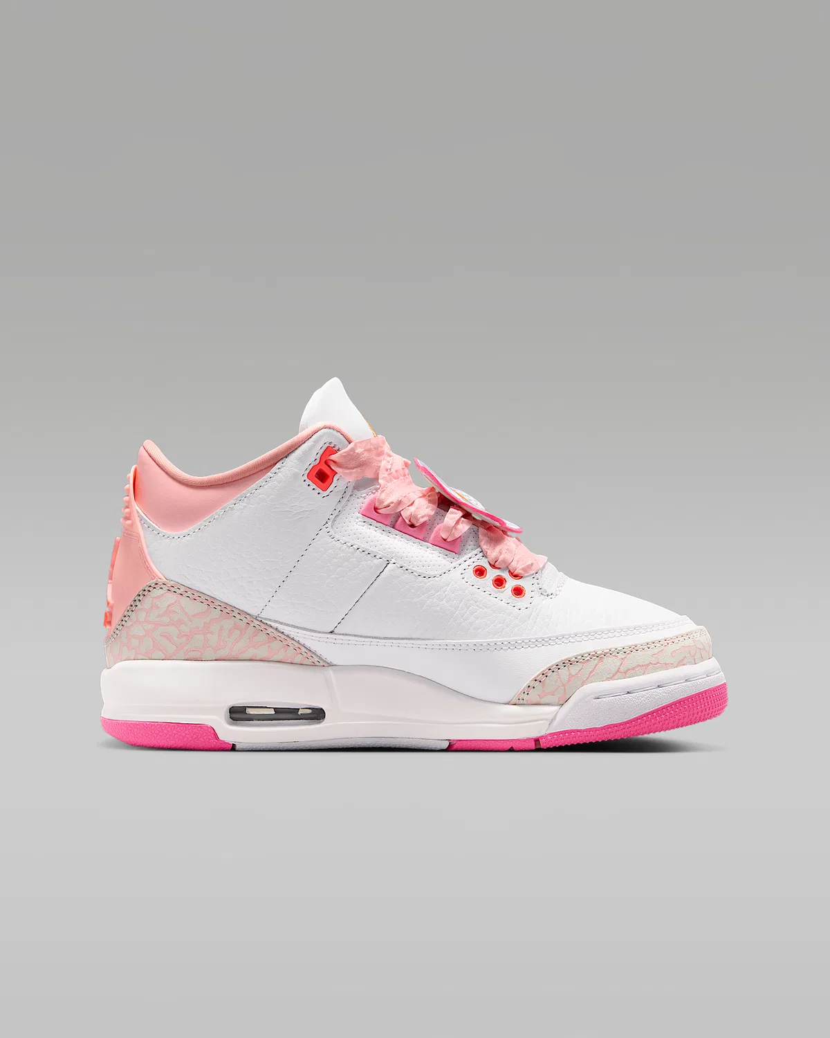 Кроссовки Air Jordan 3 Retro для старших детей, Pearl Pink/Pink Bloom/Pink Glow/Hyper Orange — фото 3