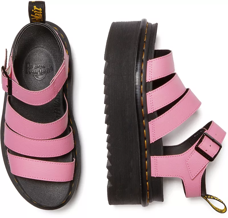 Женские кожаные сандалии на платформе Dr. Martens Blaire Quad Athena, цвет Fondant Pink Athena — фото 2