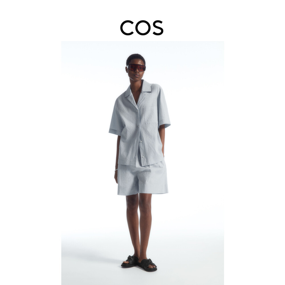 

Женские шорты Cos из жатого хлопка, голубой