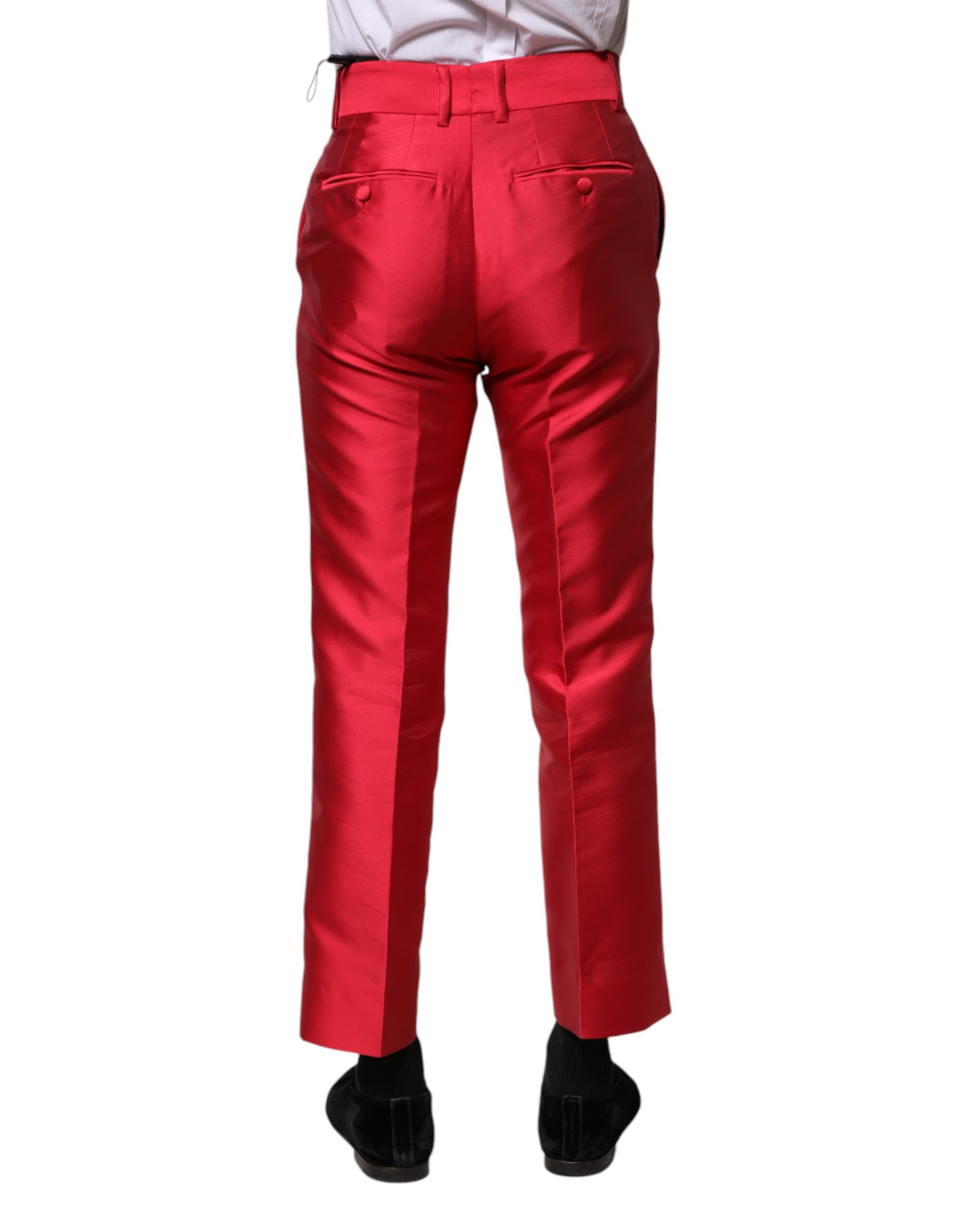 Красные укороченные брюки из полиэстера Dolce & Gabbana, Red — фото 3