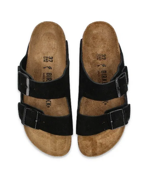 Унисекс сандалии из замши Birkenstock Arizona чёрные — фото 2