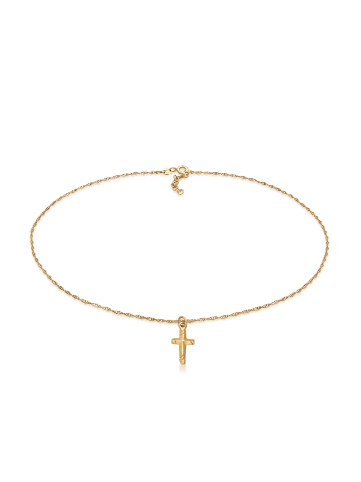 

Elli Колье с крестом из серебра 925 пробы в золотой оправе