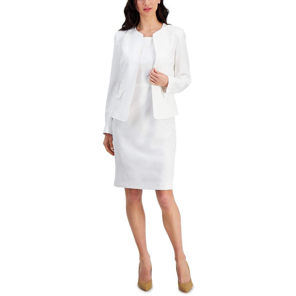 

Женский однотонный блейзер Petites из полиэстера с открытым передом Le Suit, цвет natural white