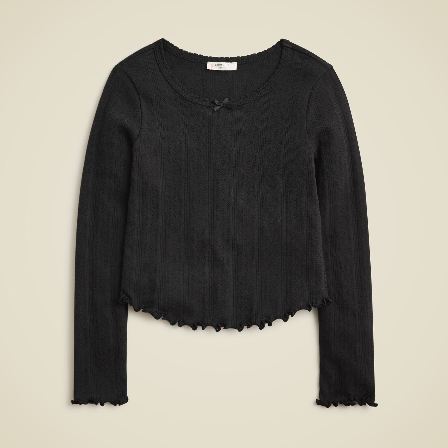 

Футболка для девочек с длинными рукавами ажурная вязка J.Crew, черный