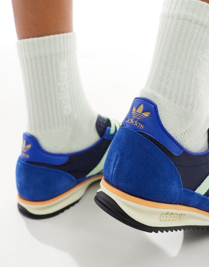 Синие и зеленые кроссовки adidas SL 72 OG — фото 4
