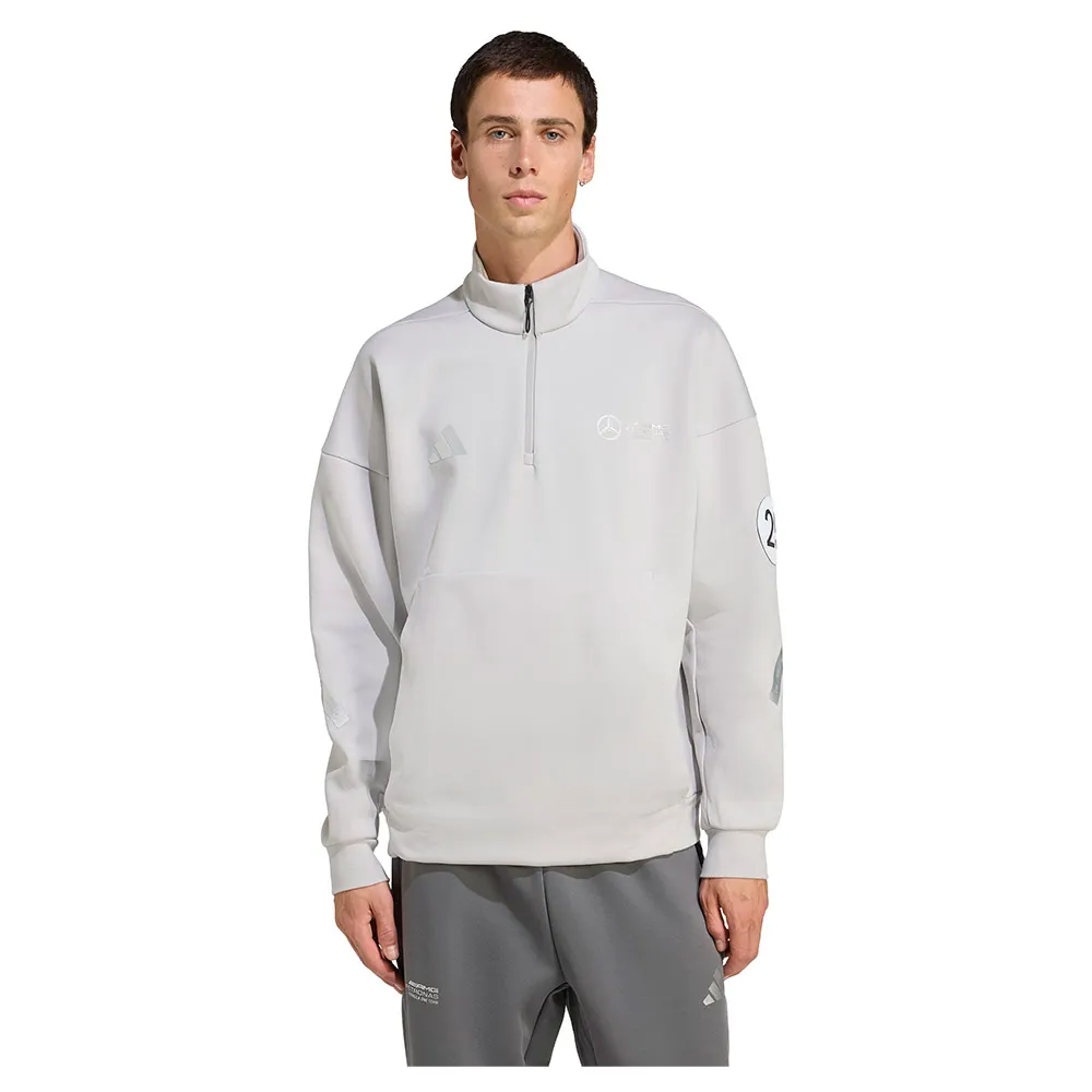 

Толстовка adidas Mercedes-AMG Petronas Formula One Team Silver Arrows half zip, серый
