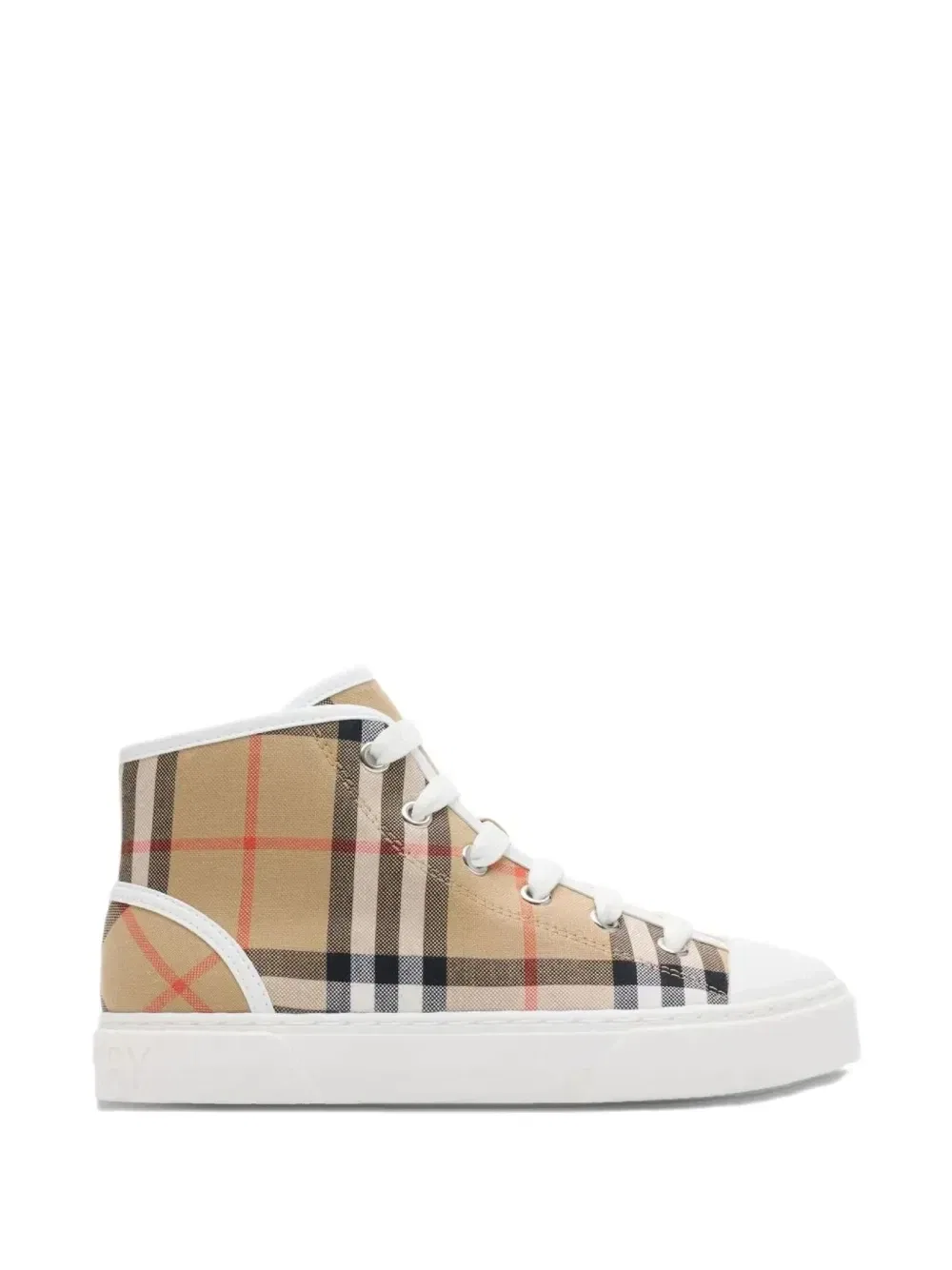 Кеды на шнуровке Burberry Kids, бежевый
