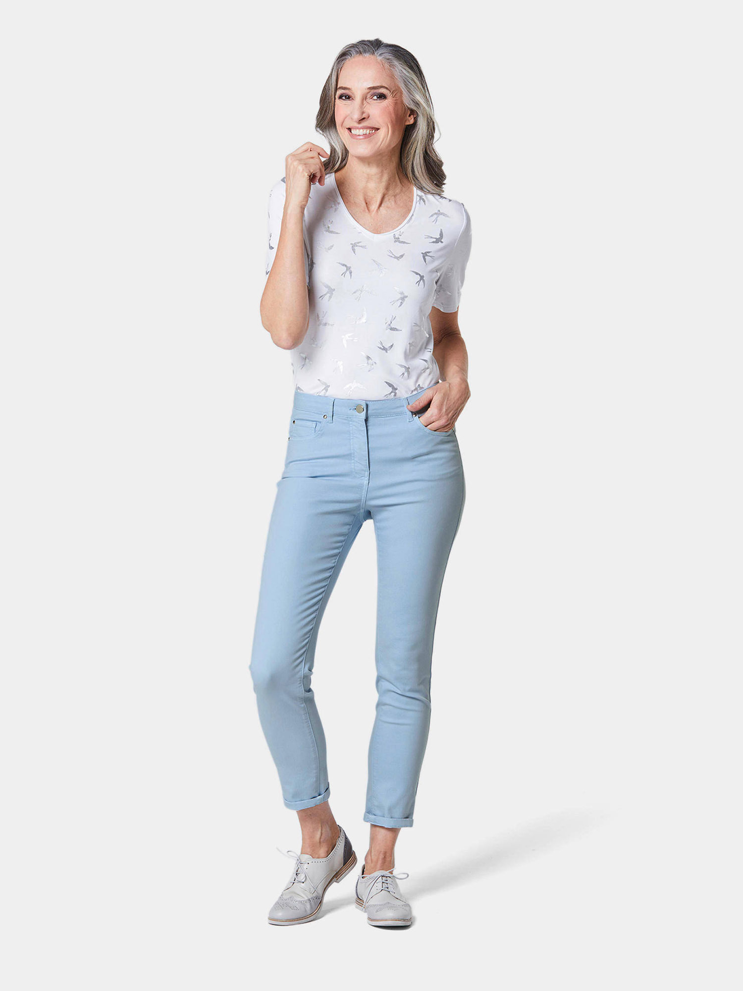 

Брюки GOLDNER 7/8 Jeanshose Bella, цвет himmelblau