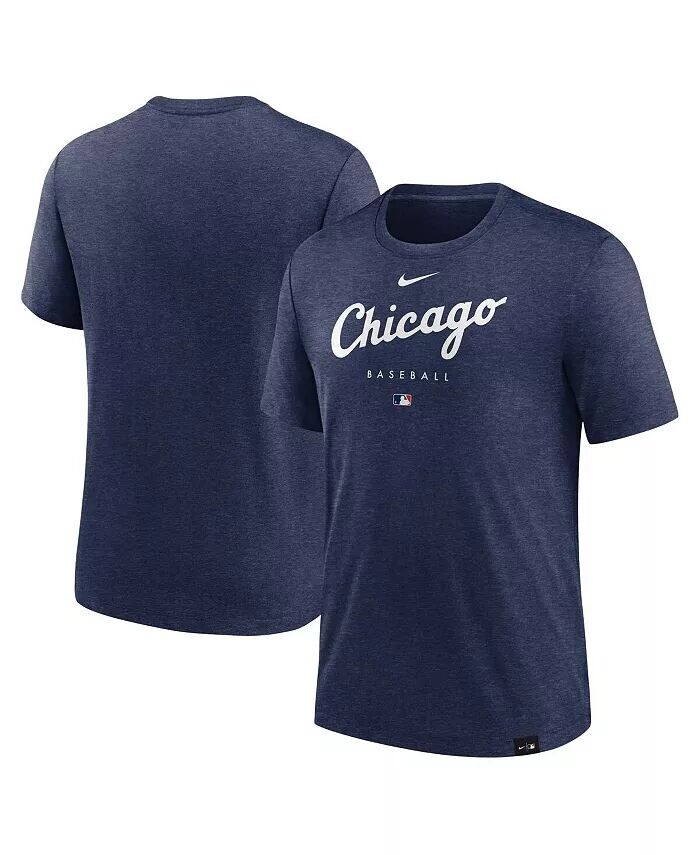 Футболка мужская Heather Navy Chicago White Sox Authentic Collection Early Work Tri-Blend Performance Nike — фото 2