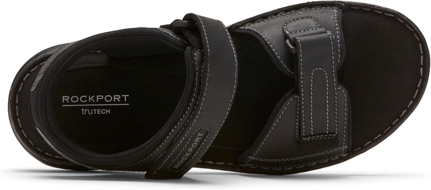 Мужские сандалии Rockport Darwyn с ремешком на щиколотке, черный — фото 3