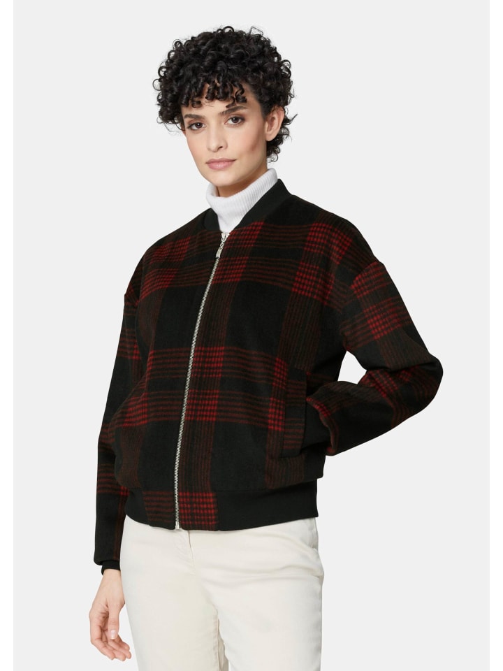 

MADELEINE Куртка-бомбер с интересным клетчатым узором в черно-смородиновом цвете