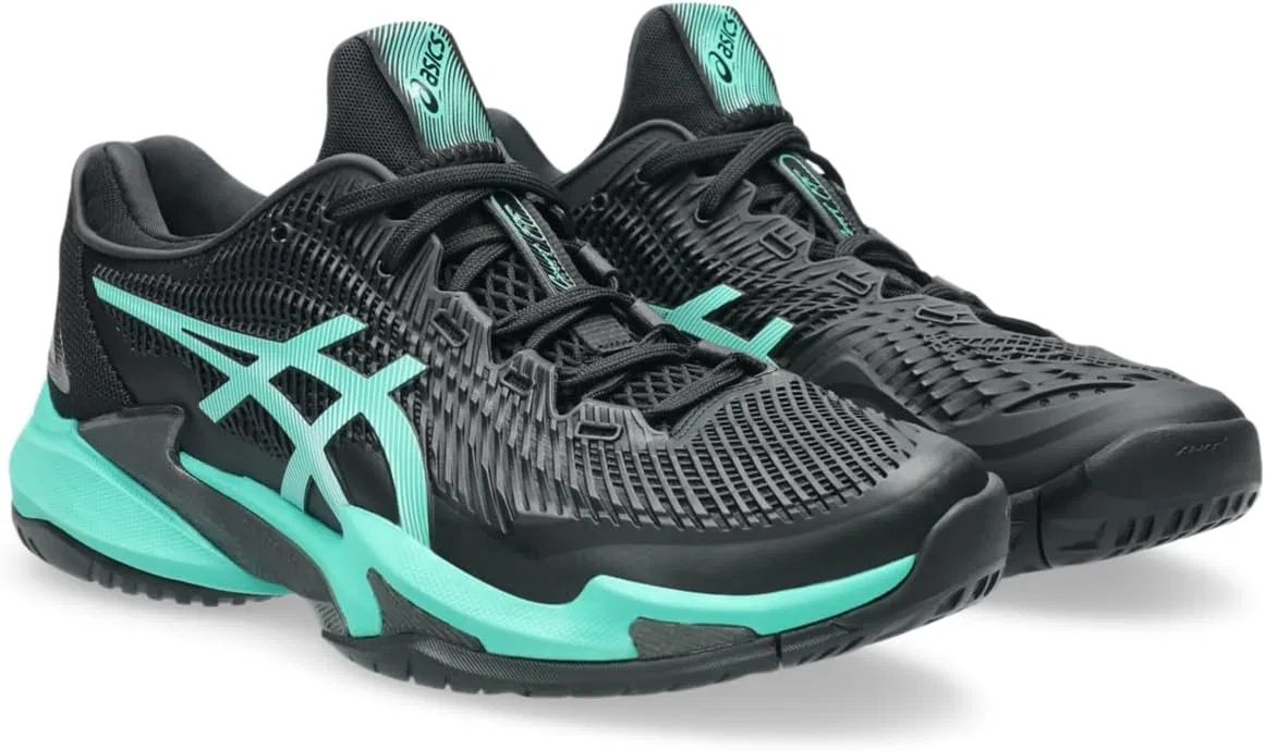 Мужские теннисные кроссовки ASICS Court FlyteFoam 3, Black/Aurora Green — фото 2