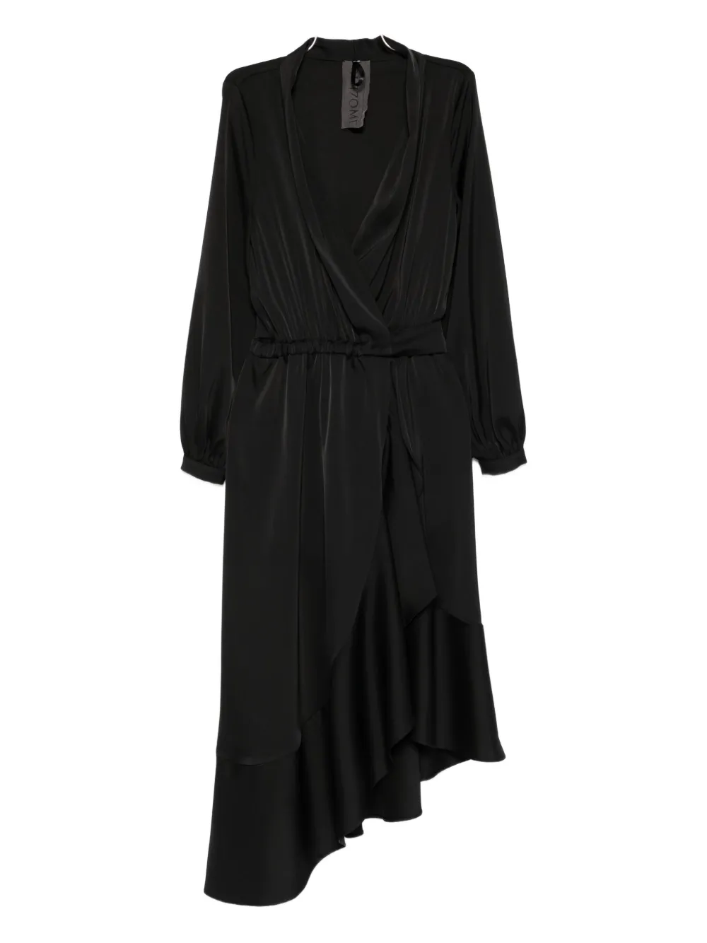 

Асимметричное миди-платье с оборками Morena Rhizome, черный