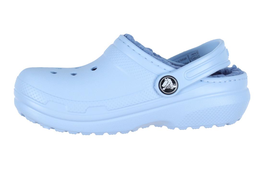 

Crocs Классические теплые детские тапочки Clog K с подкладкой, синие каменные детские