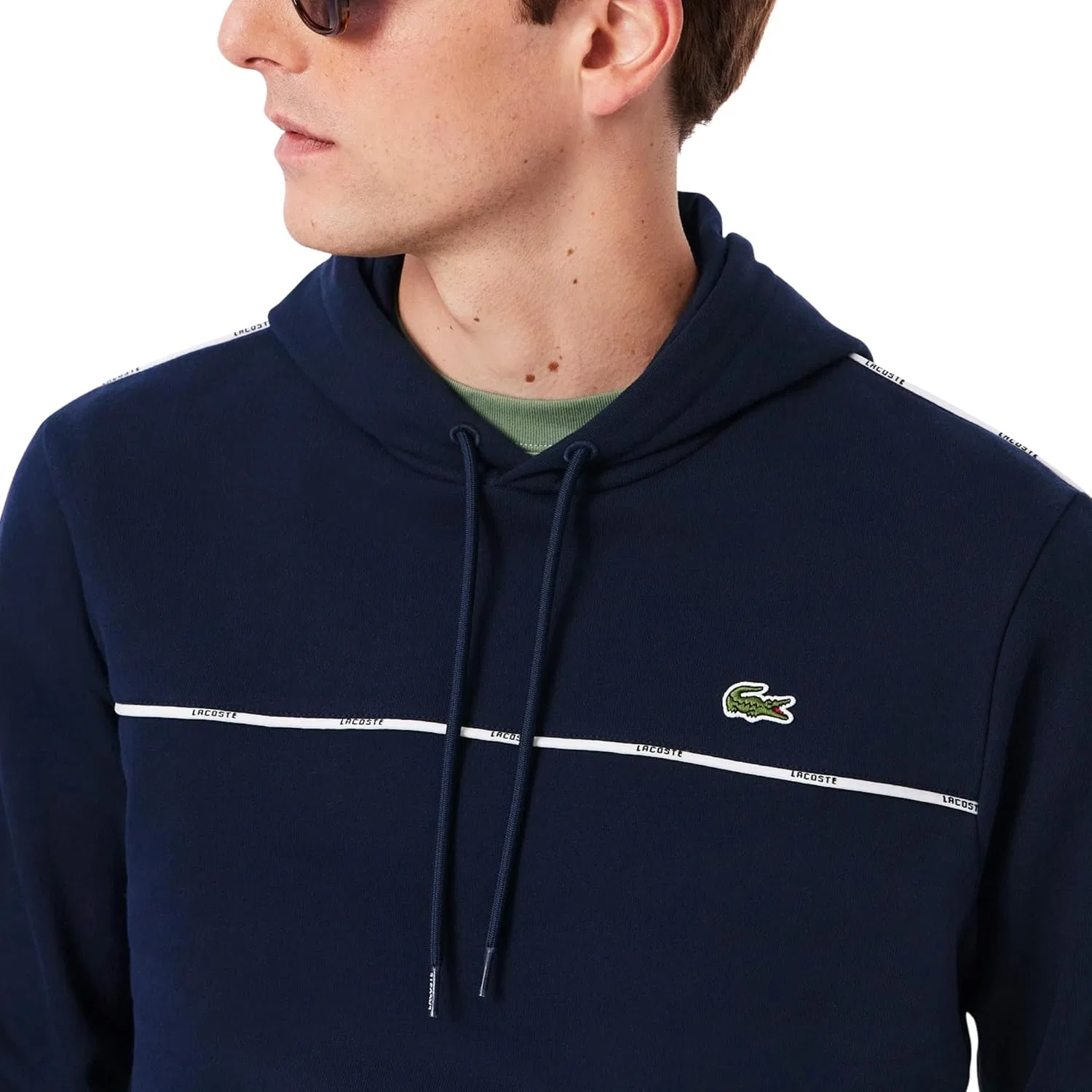 Толстовка с капюшоном Lacoste, классическая посадка, синий — фото 3