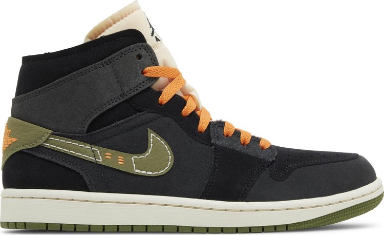 

Кроссовки Air Jordan 1 Mid SE Craft 'Anthracite Light Olive', черный