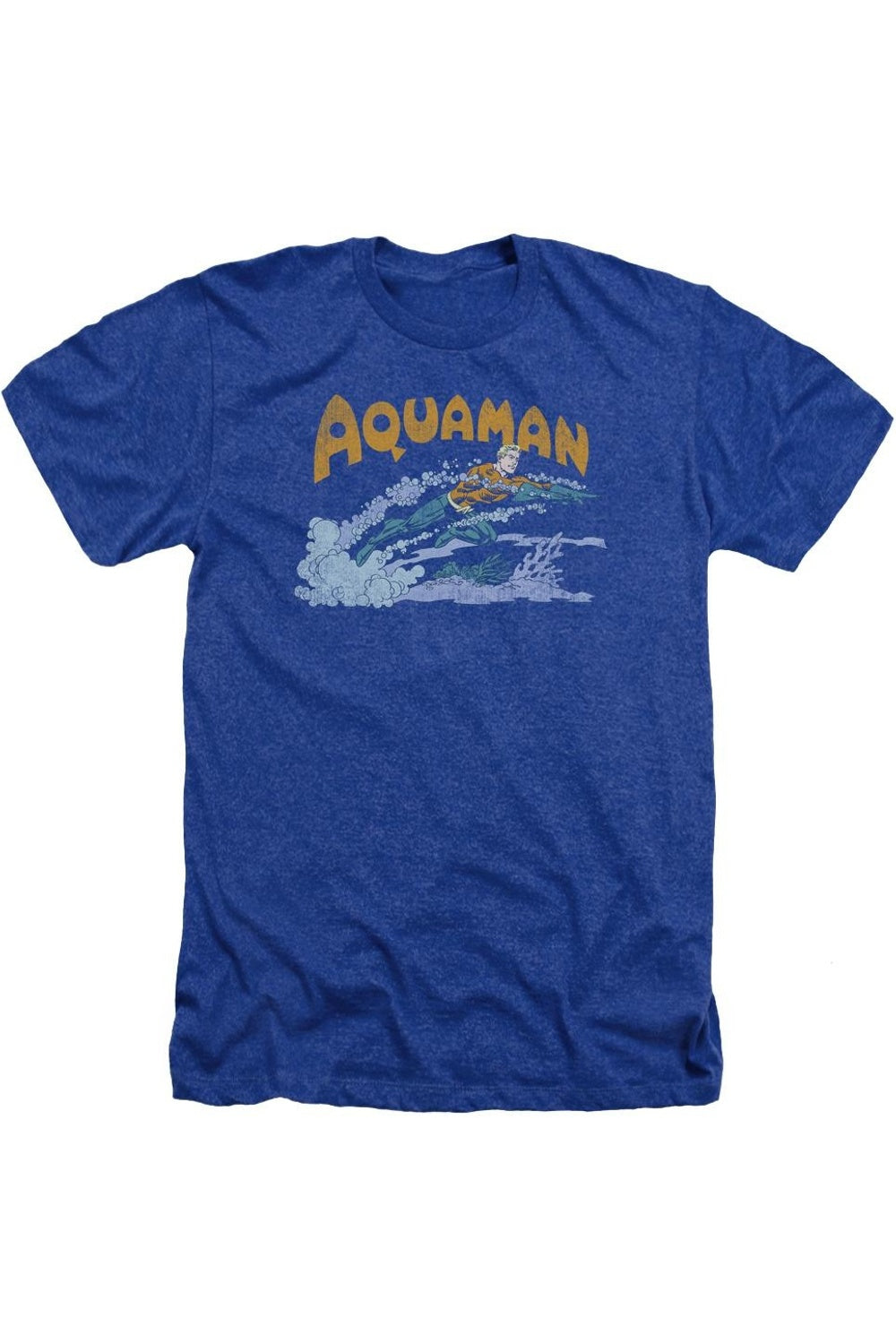 

DC Comics Aquaman Swim Adult Heather Tee / Футболка Gildan, синий