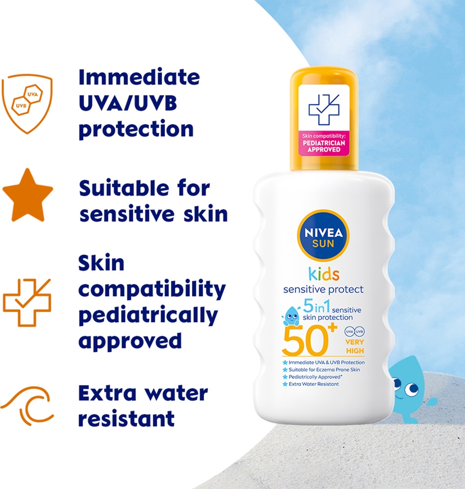 Солнцезащитный спрей Sun Kids для детей SPF 50+ Nivea, 200 мл — фото 2