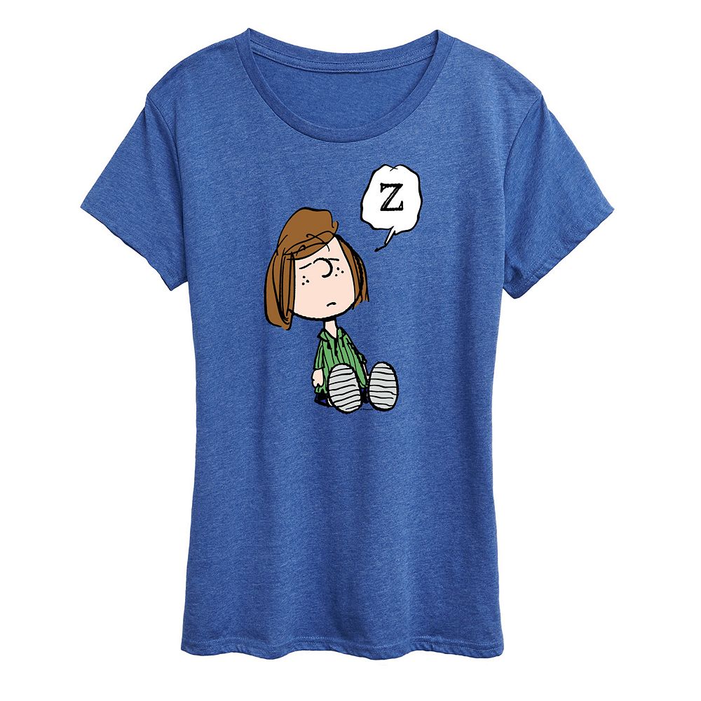 

Женская футболка Peppermint Patty Doze с рисунком Peanuts Peppermint Licensed Character, цвет Heather Royal Blue