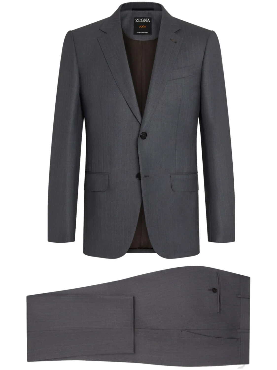 

Zegna костюм с однобортным пиджаком, серый