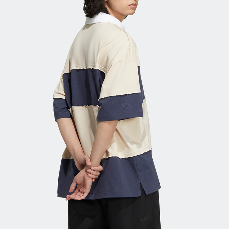 Adidas Originals CHARR Поло с мультяшными полосками и цветными блоками Желтый, Бежево-желтый — фото 3