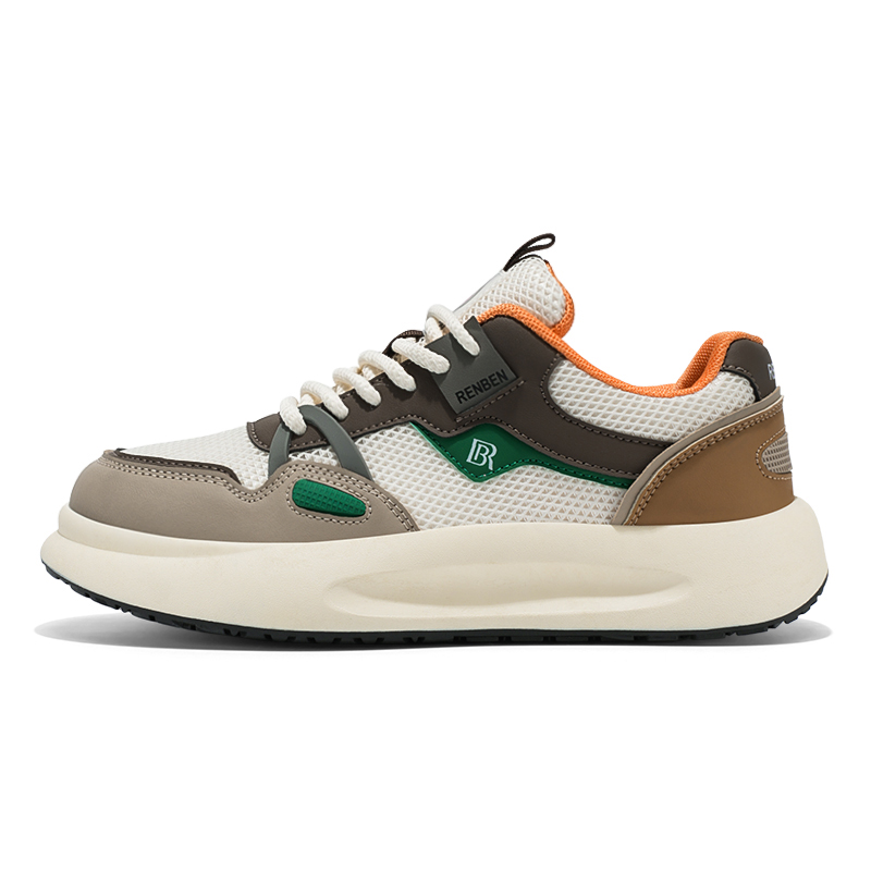 

Дышащие и износостойкие низкие повседневные туфли для мужчин RENBEN, Beige Orange
