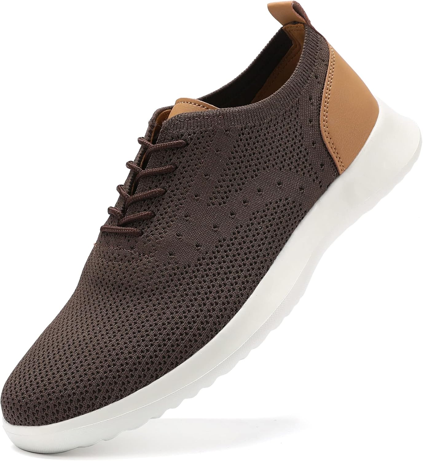 

Мужские повседневные оксфорды VILOCY, вязаные легкие дышащие модные кроссовки, коричневый