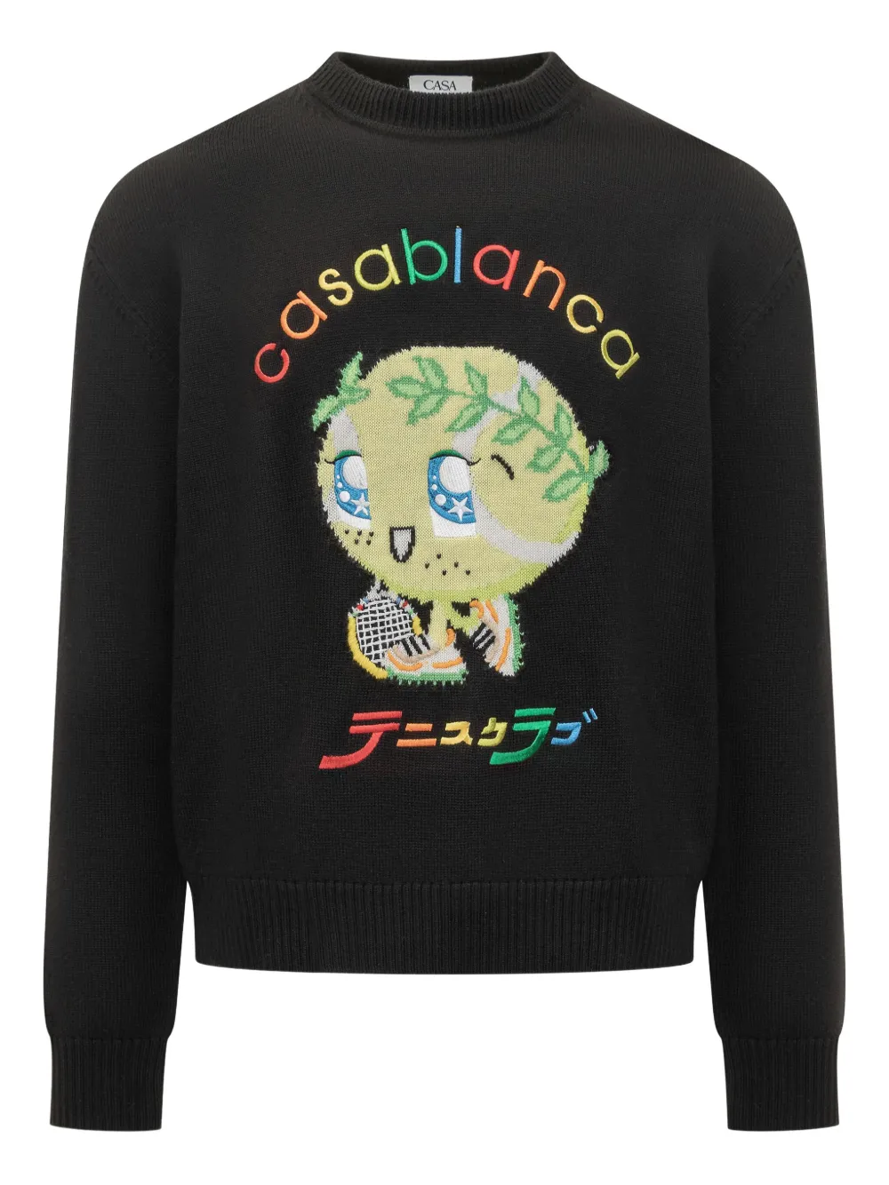 

Свитер с круглым вырезом и жаккардовым (интарсия) узором CASABLANCA, черный