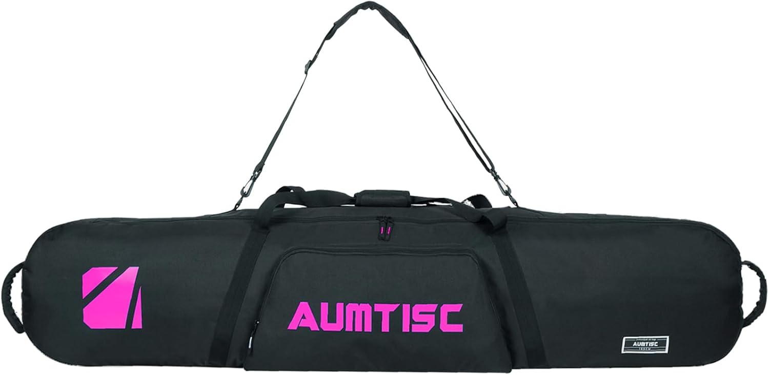 

Сумка для сноуборда AUMTISC без подкладки, дорожная сумка для лыж с отделениями для хранения, плечевым ремнем и карманами для снаряжения, для сноуборда, очков, перчаток, доступная длина 155 см и 165 см, Black, Черный, Сумка для сноуборда AUMTISC без подкл