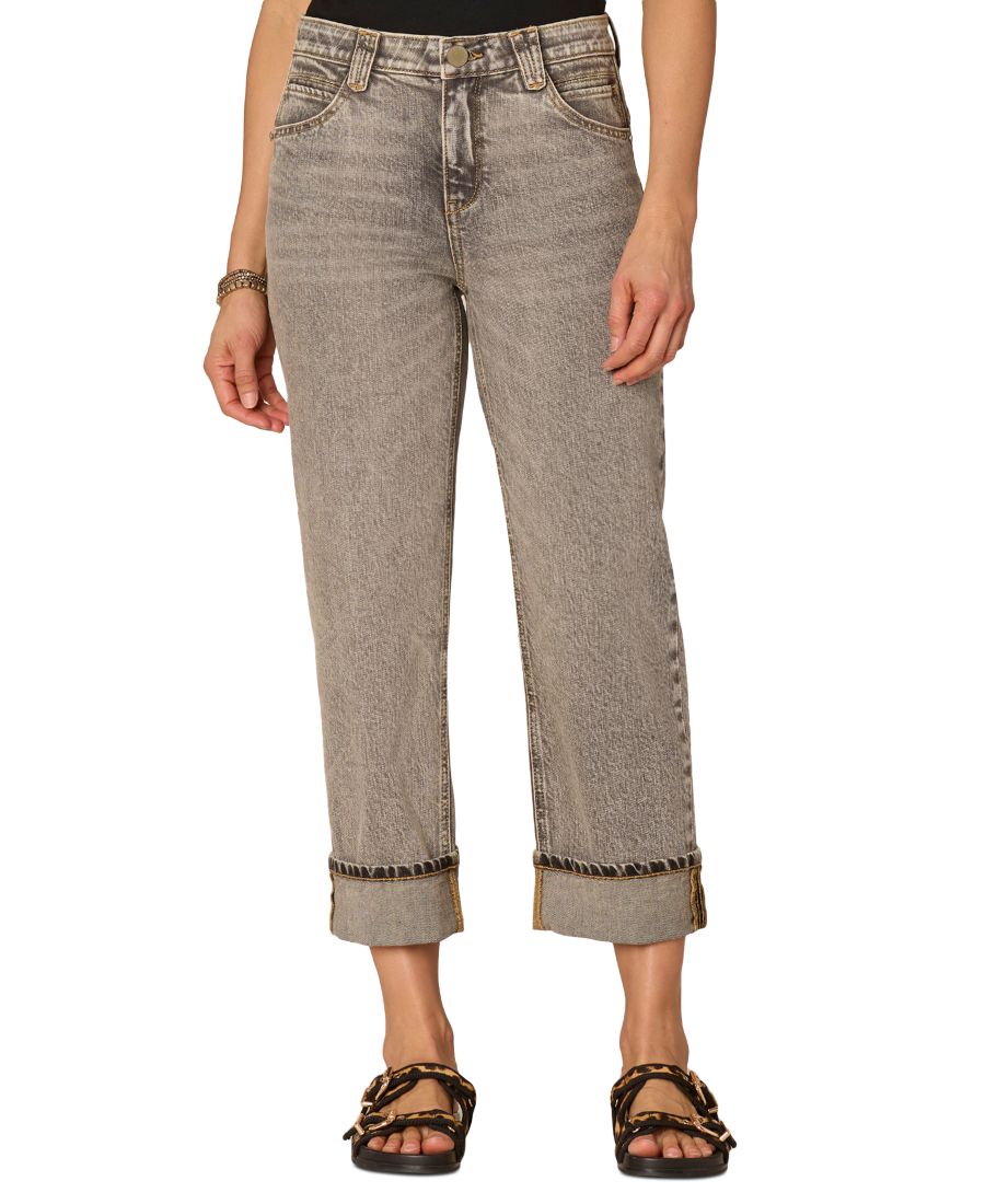 

Женские джинсы "Ab"Solution с высокой посадкой и манжетами в стиле "бойфренд", размер 4P-16 Democracy, Tinted Brown