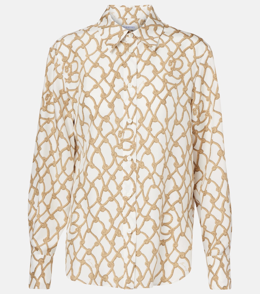 

Шелковая поплиновая рубашка с принтом Burberry, Thatch Ip Pattern