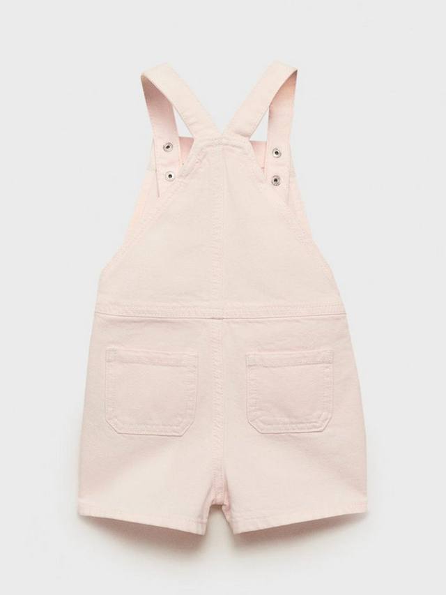 Детские комбинезоны Mila из хлопка с квадратным вырезом и пуговицами Mango, Light Pastel Pink — фото 3