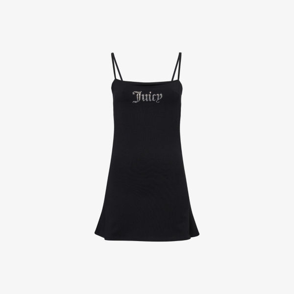 

Платье Juicy Couture с брендированием стразами, черный
