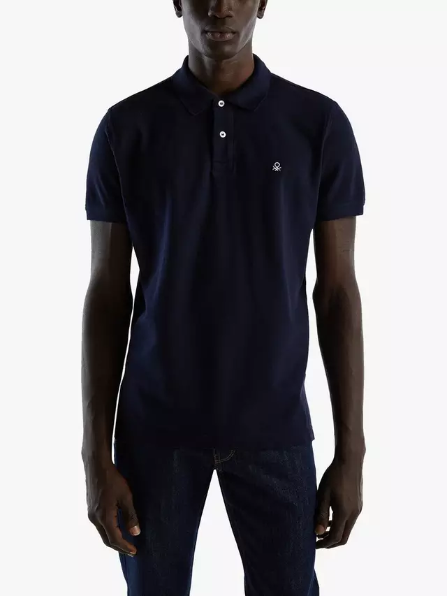 

Поло Benetton Short Sleeve, цвет navy/blue