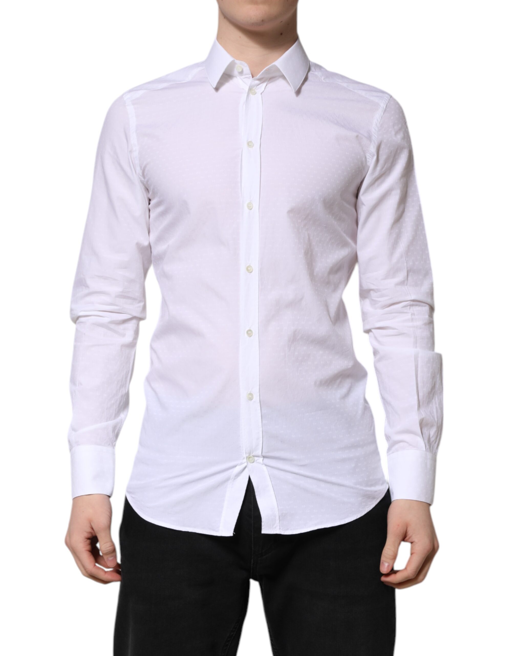

Белое золото с длинным рукавом платье мужская формальная рубашка Dolce & Gabbana, White