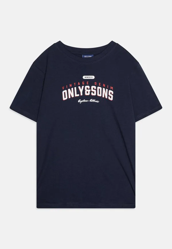 Винтажная футболка osjlenny life с принтом Only & Sons Junior, Navy Blazer