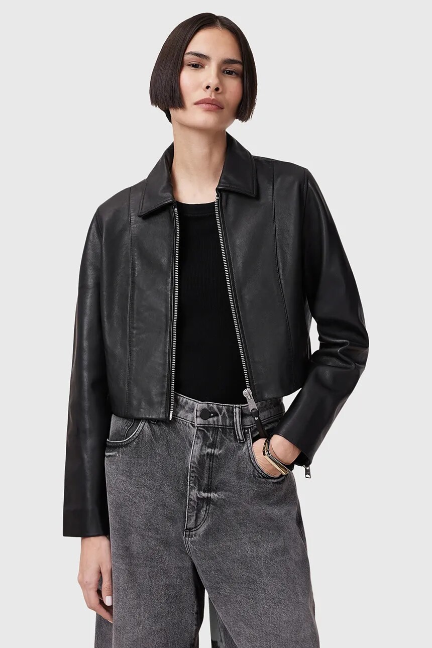 

Кожаная куртка AllSaints ALMA, черный